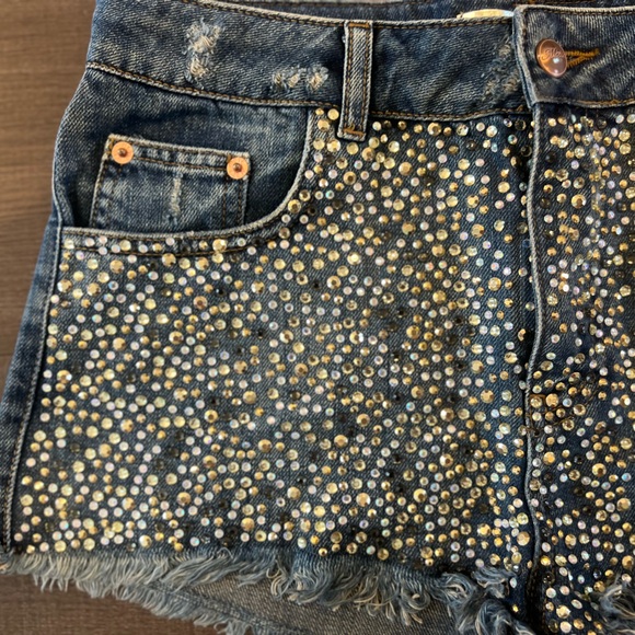 Topshop Rhinestone Shorts - Picture 3 of 6
